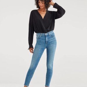 7 For All Mankind The Skinny Jeans Distressed Light Wash 25